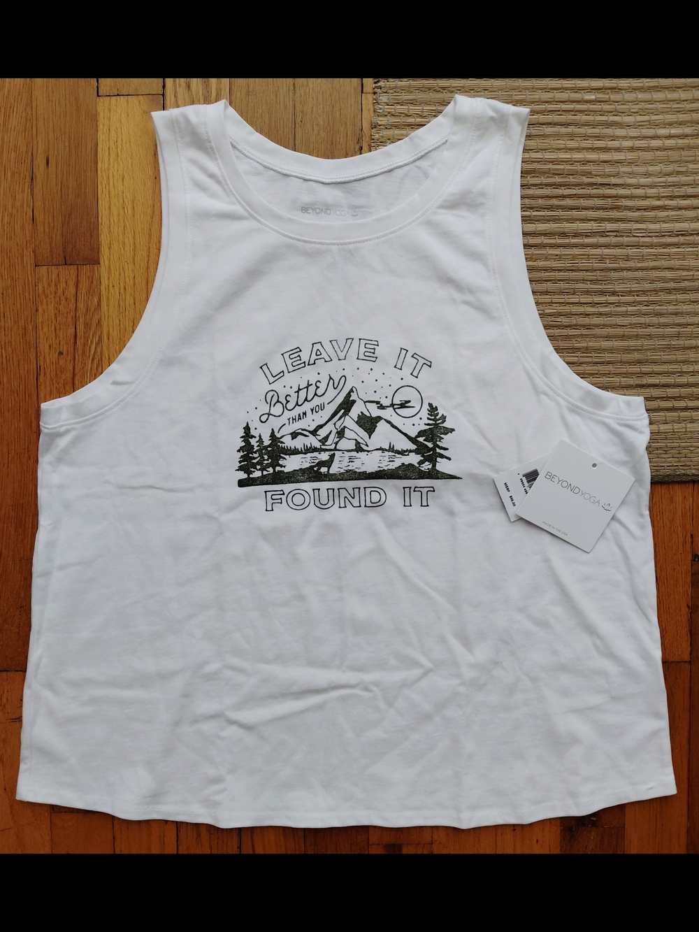 Beyond Yoga White Tank with Logo